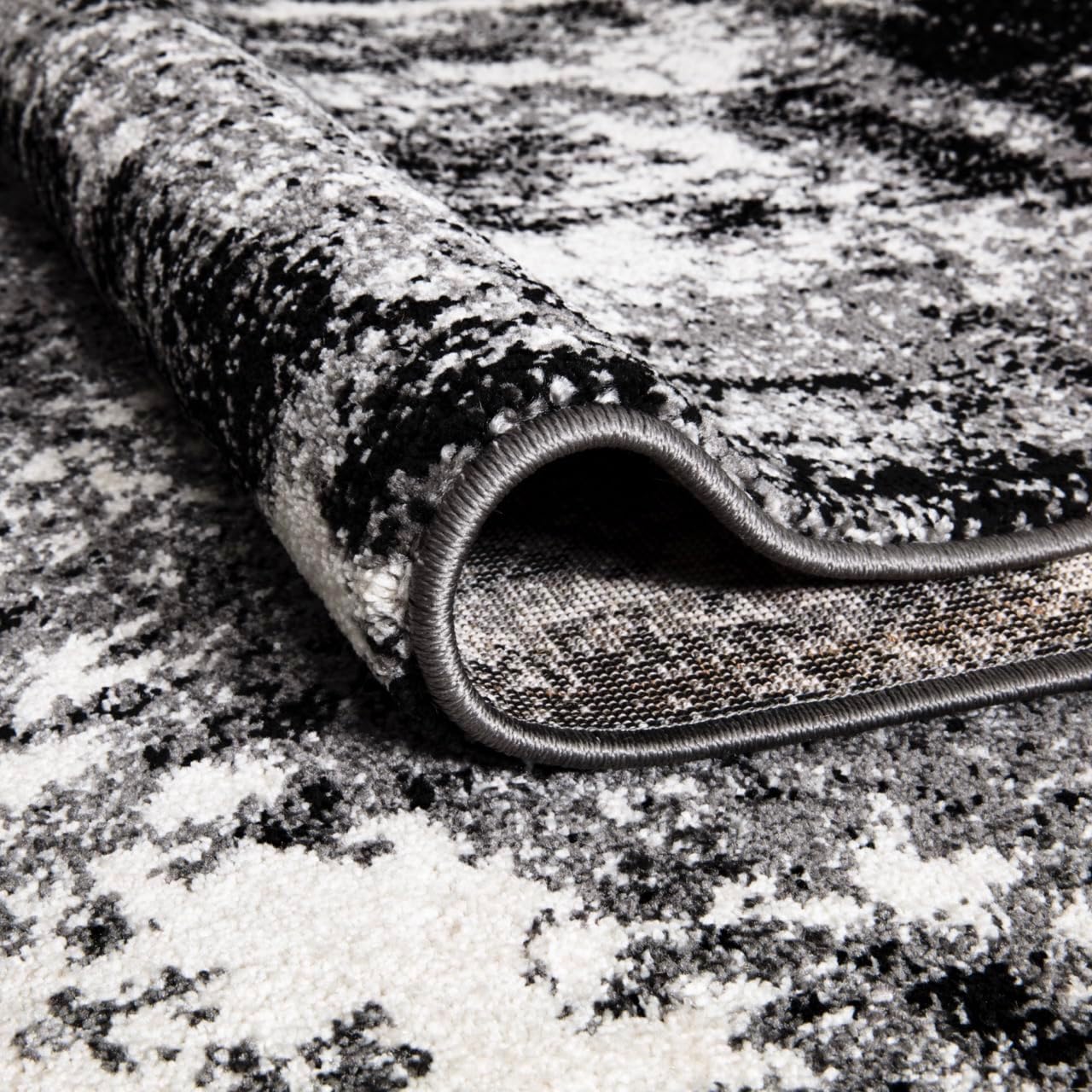 Keen Home Design Area Runner Rugs - 2x8 Non-Shedding, Abstract Runner for Kitchen, Living Room, Bedroom, Dining Room, Entryway - Size: 2'8" x 7'7", Abstract Black