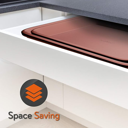 NutriChef 2-Piece Nonstick Cookie Sheets for Baking - Premium Medium & Large Size Baking Sheet Set - Thick Carbon Steel Bakeware Trays - Dishwasher Safe, Rose Gold