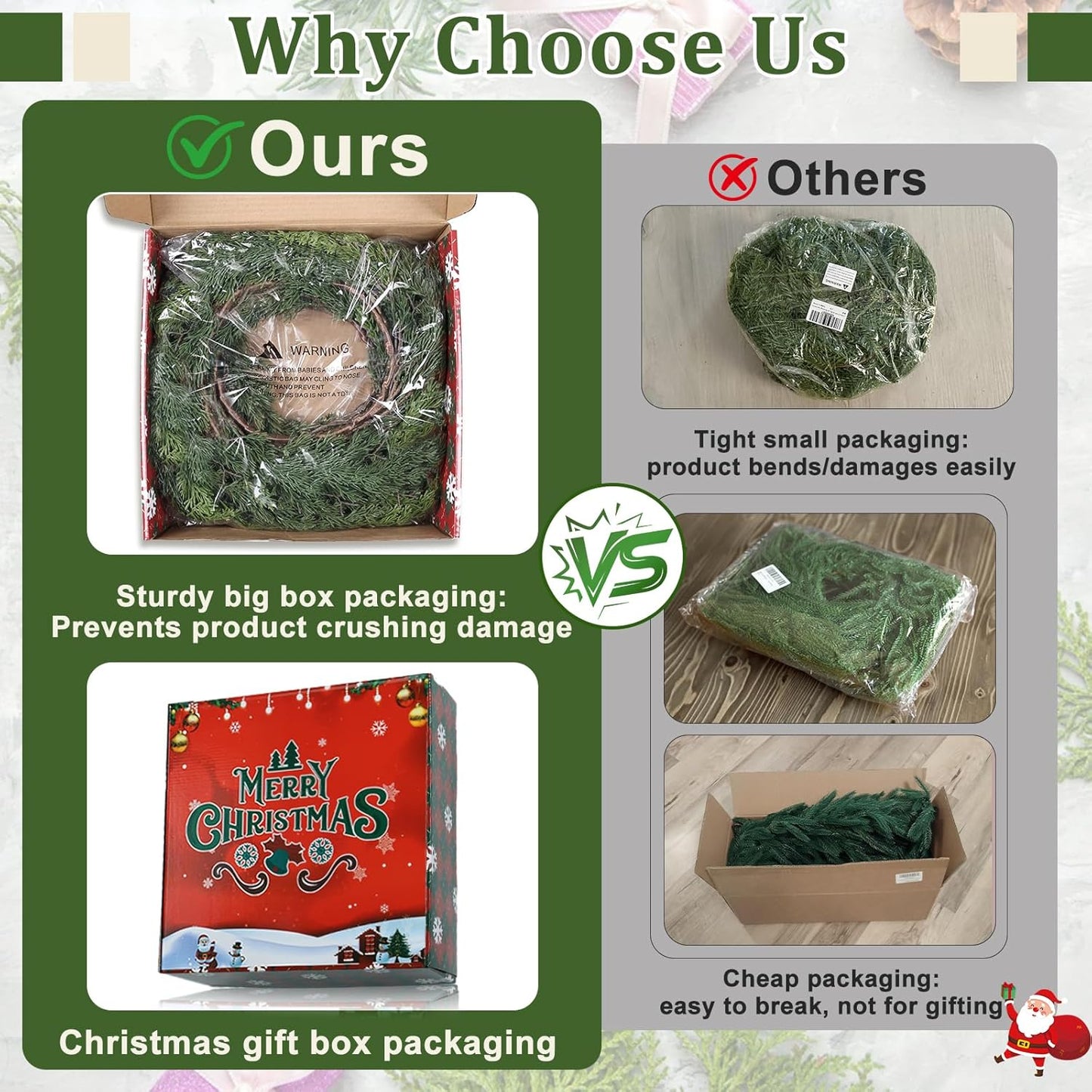 Artgar 6 Ft Christmas Cedar Garland - Realistic Greenery Cypress Garland with Pinecone - Artificial Real Touch Pine Garlands for Outdoor Home Dining Table Mantel Stair Porch Winter Xmas Decor