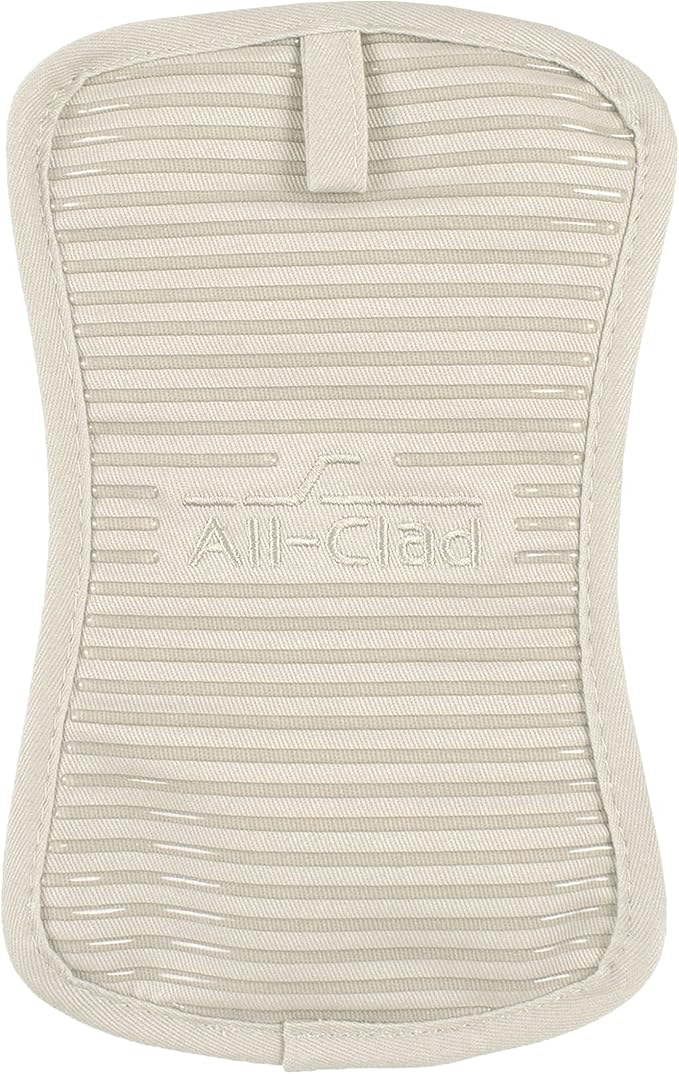 All-Clad Premium Pot Holder & Hot Pad: Heat Resistant to 500 Degrees - 100% Cotton, 10"x6.25" Hot Pad for Kitchen and Barbeque, (1-Pack), Almond