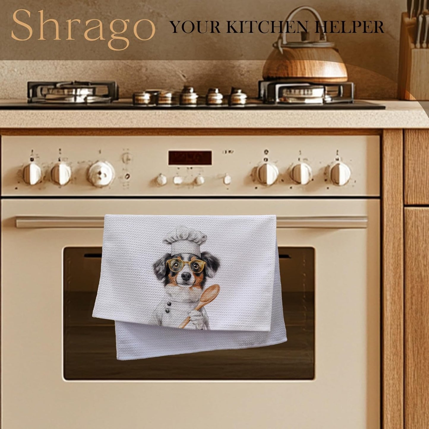 Funny Australian Shepherd Dog Kitchen Towels, Australian Shepherd Gifts for Women Dish Tea Towels for Kitchen, Dog Lovers Mom Dad Owner Gifts Decorative Hand Towels, 16x24 Inch