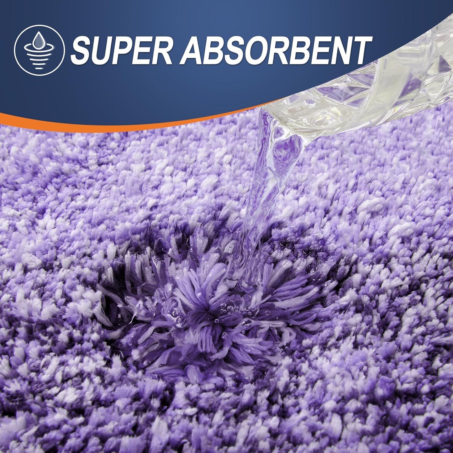 OLANLY Bathroom Rug Set 2 Piece, Soft Absorbent Microfiber Bath Mats and U-Shaped Contour Toilet Rug, Non-Slip, Machine Wash Dry, Plush Shaggy Bath Mats for Bathroom (24"x16"+24"x20", Violet)