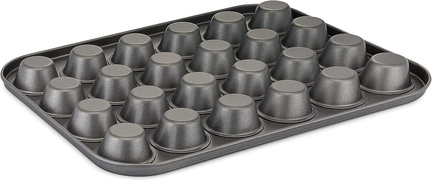 husMait Premium Quality Mini-Muffin Pan, Baking Sheet, and Cooling Rack. For Baking Mini Cupcakes, Muffins, Bite Size Tarts, Cookies. Non-Stick, Dishwasher Safe, Oven Safe (Set of 2 Muffin Pan)