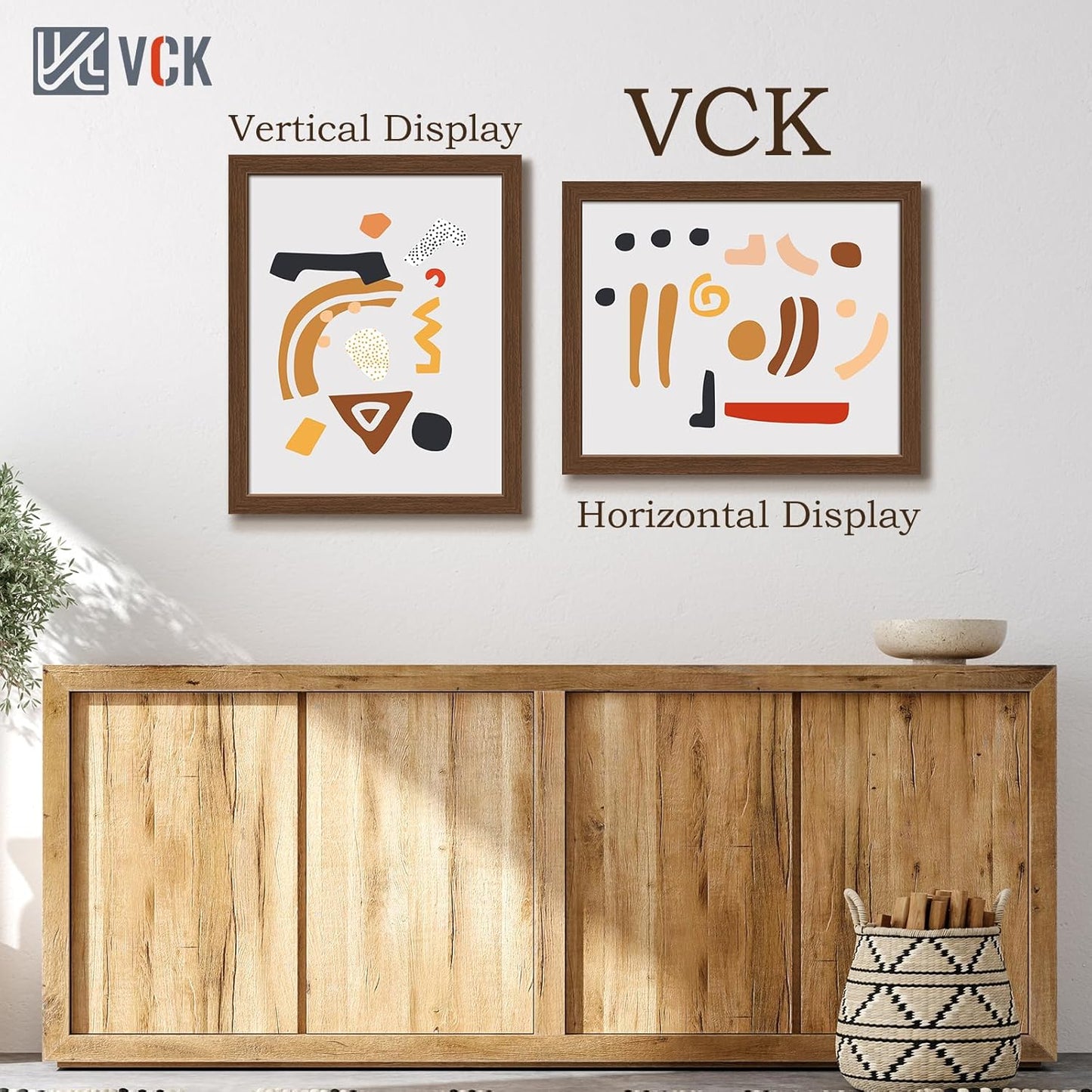 VCK 16x20 Picture Frames for Wall 5 Pack, Brown Wood Poster Frame, Exclusive Wood Grain, Wall Hanging