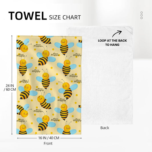 Cukemip Cute Bee Decorative Dish Towels for Drying Dishes,Yellow Kitchen Towels and Dishcloths Sets Absorbent Summer Tea Towels Hand Towels Set of 2 for Kitchen Cooking Baking Farmhouse Decor