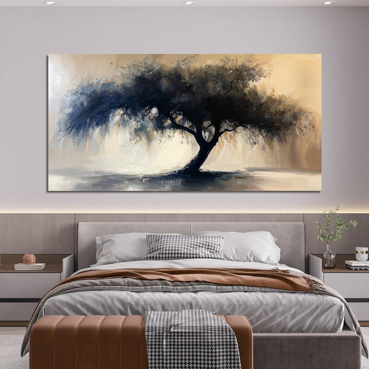 Canvas Wall Art Decor Large Modern Abstract Art Wall For Living Room Black Tree Of Life Wall Art Black Abstract Minimalist Wall Art Canvas Prints Art Work For Home Kitchen Office Wall Decor 29" X 58"