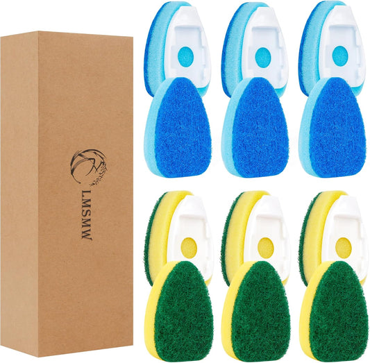 Non-Scratch Dish Wand Sponge Refill, Zero-Scratch Replacement Heads Fits Soap Dispensing Handle, Scratch-Free Dishwand Refills, Non-Scratching Scrubber Pads for Dish Wand, Safe for Nonstick Cookware