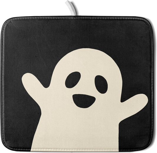 Halloween Dish Drying Mats for Kitchen Counter 16×18 Inch Halloween Ghost Spooky Festival Small Microfiber Drying Mat Kitchen Accessories Dish Rack Mat Drainer Pad Washable Absorbent