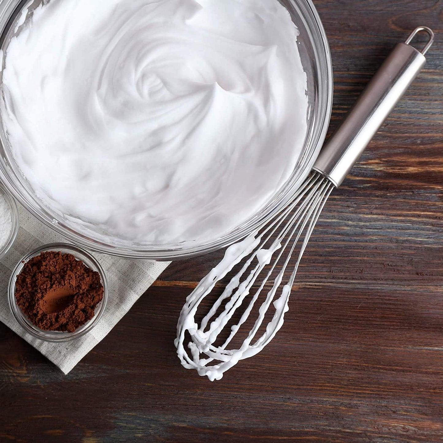 Whisks for Cooking, 3 Pack Stainless Steel Whisk for Blending, Whisking, Beating and Stirring, Enhanced Version Balloon Wire Whisk Set, 8"+10"+12"