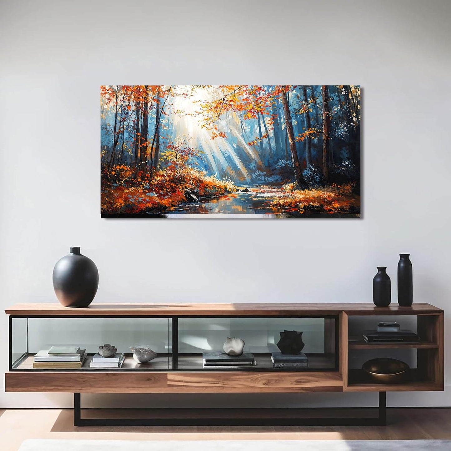 TAIJXAGSG Canvas Wall Art Decor Modern Botanical Wall Art Prints Art Work For Wall Decor Forest Wall Art Pictures For Living Room Nature Landscape Wall Art Decorations Bedroom Office Decor 20"X 40"