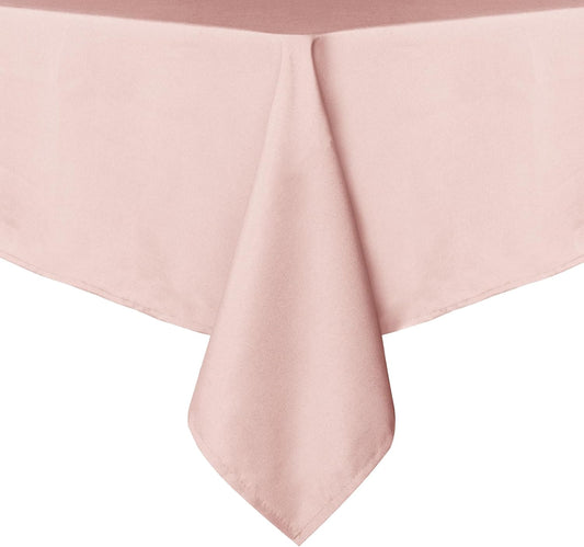 sancua Rectangle Tablecloth - 60 x 84 Inch - Stain and Wrinkle Resistant Washable Polyester Table Cloth, Decorative Fabric Table Cover for Dining Tables, Buffet Parties and Camping, Blush