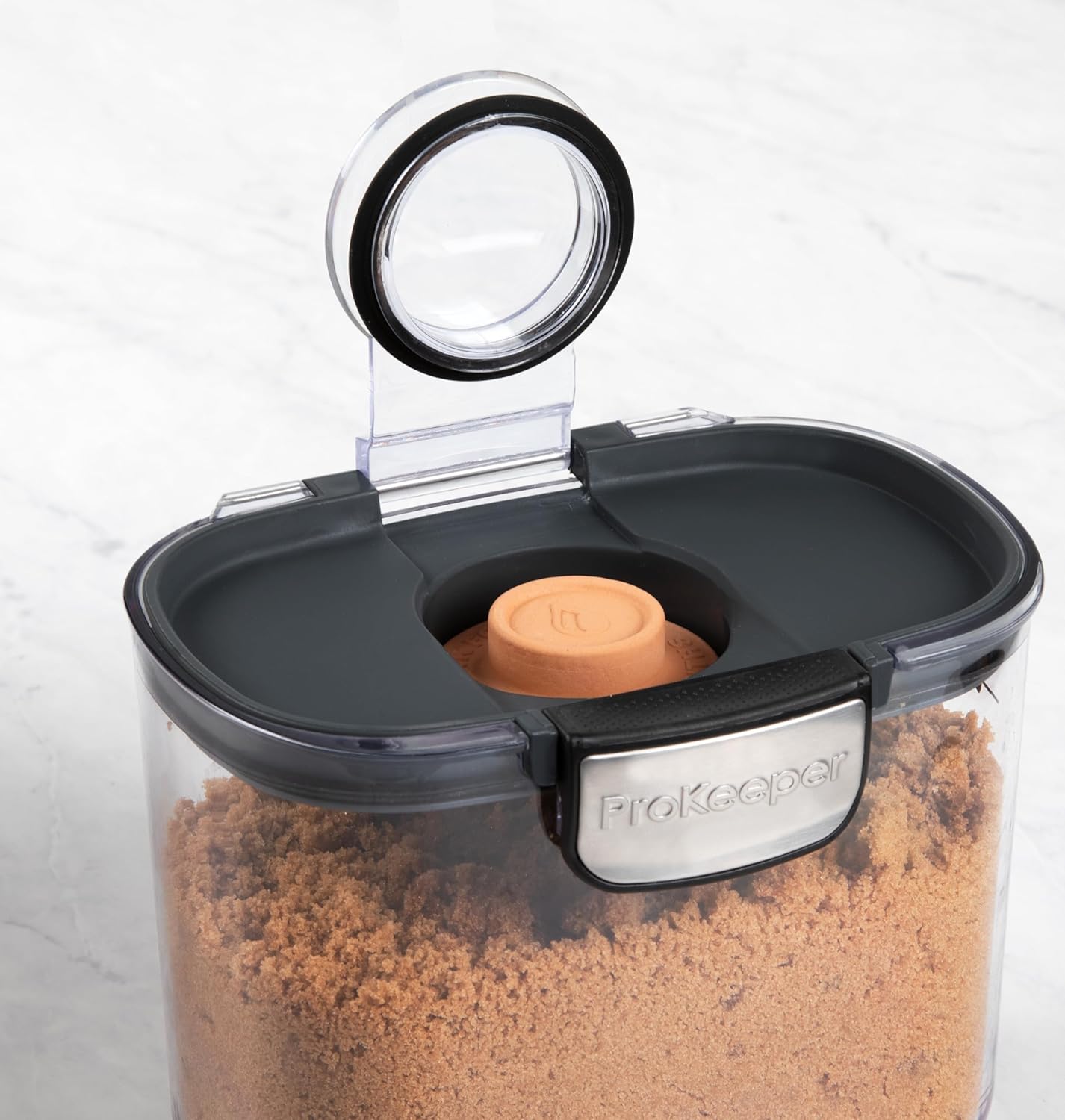 ProKeeper+ Airtight Food Storage Container Set – Clear Plastic Flour and Sugar Canister Set with Magnetic Accessories for Kitchen Organization (Black, 9-Piece)