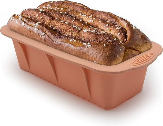 3 pack Silicone Bread Loaf Pans - Baking Mold For Baking Cakes,Brownies,Long loaf of bread Cheesecakes,Homemade Cakes Breads,Meatloaf,Ice brickand and More Set of 3 colors