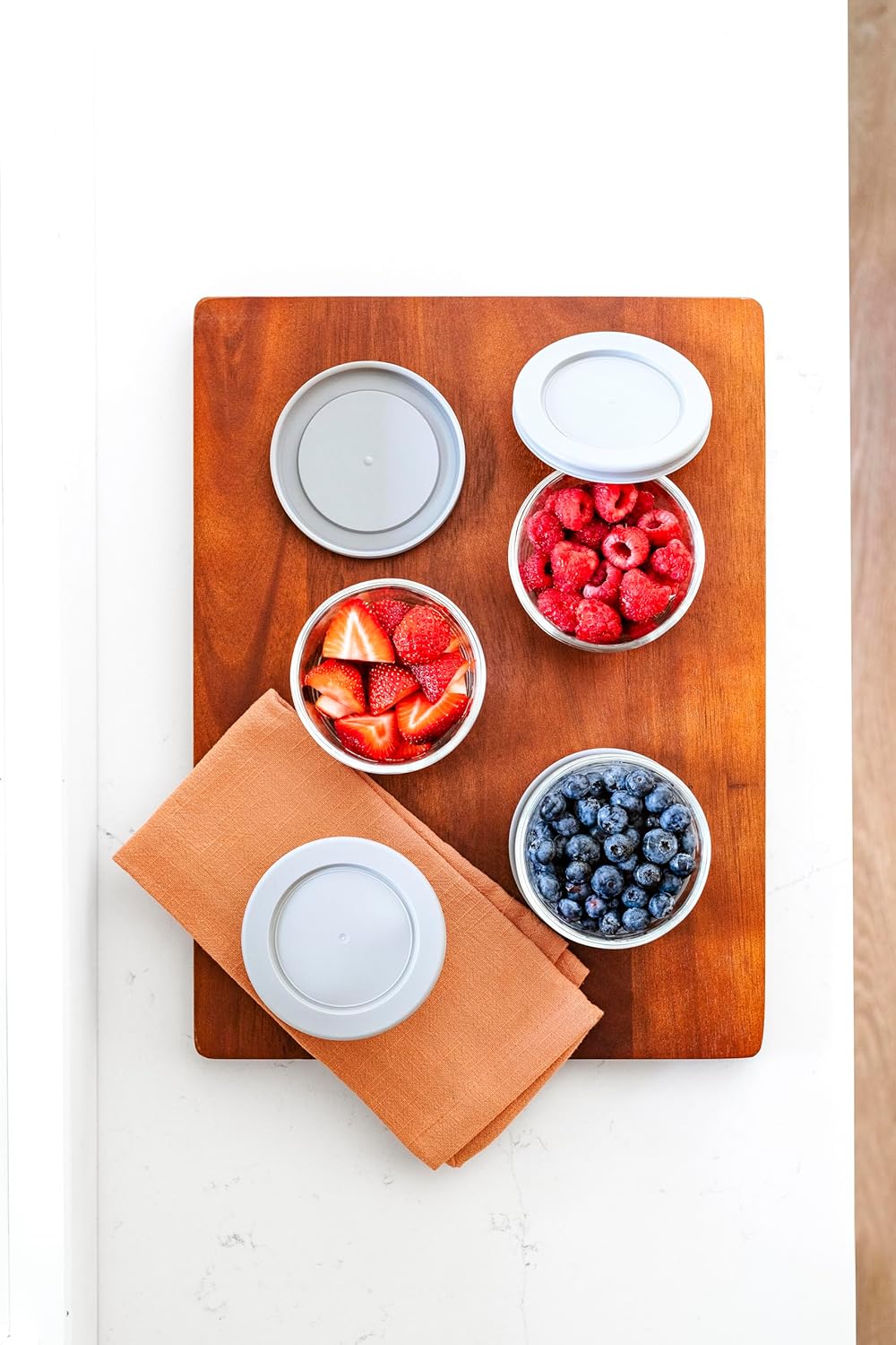 DURA LIVING 16-Piece Glass Food Storage Containers Set (8 Containers + 8 BPA-Free Lids) | 7-Ounce, Leakproof | Microwave, Freezer, Oven & Dishwasher Safe | Ideal for Meal Prep & Pantry Organization