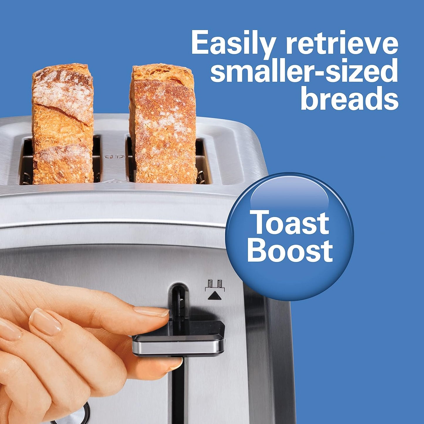 Hamilton Beach 2 Slice Toaster with Extra-Wide Slots, Bagel Setting, Toast Boost, Slide-Out Crumb Tray, Auto-Shutoff & Cancel Button, Defrost Function, Stainless Steel (22794) (Pack of 2)