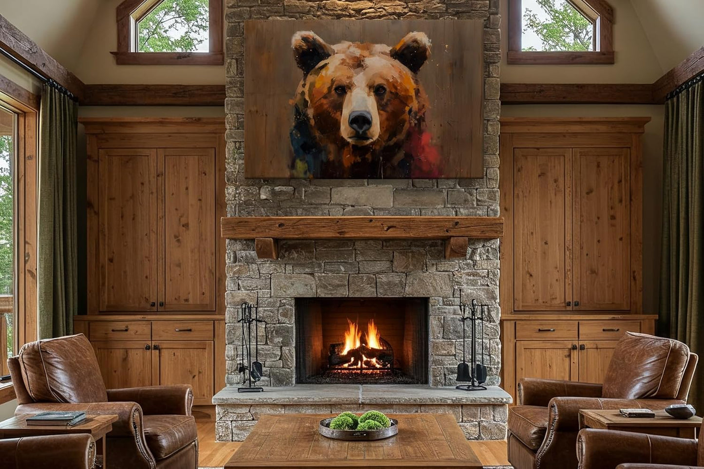 Wildlife Canvas Prints - Wild Animals Home Decor - Medium, Large, and Extra Large Wall Art for Living Room, Bathroom, Kitchen (Street Art Spirit, 35L" x 53W")