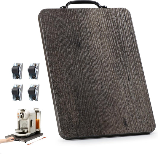 Appliance Slider, Sliding Tray for Coffee Maker, Coffee Pot Slider for Countertop, Kitchen Appliance Rolling Tray with Rubber Wheels, Medium - Long, Deep Gray (9.5” X 13”)