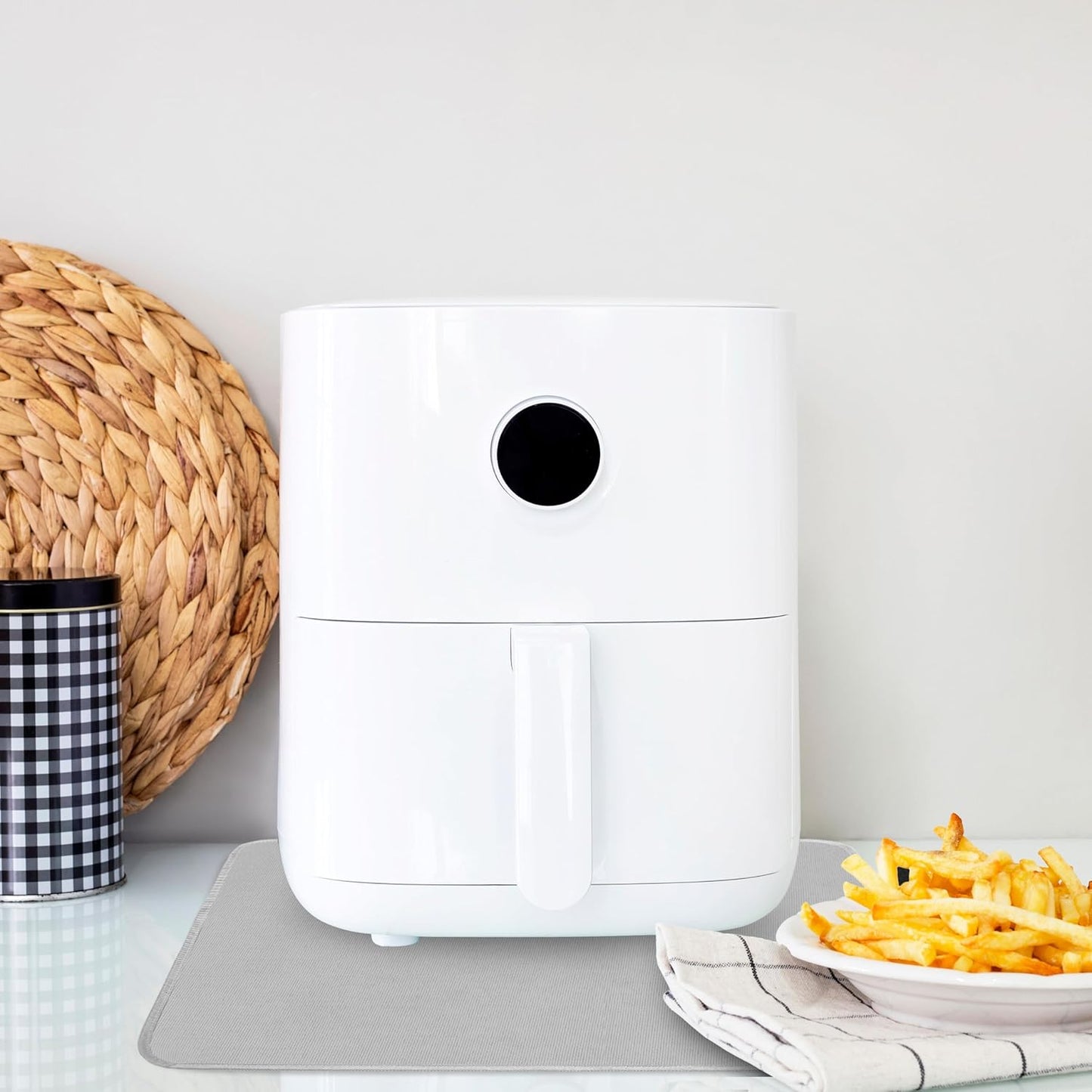 Heat Resistant Mat for Air Fryer, Countertop Protector, Fireproof Silicone Slider Mat for Appliances (15 x 18in, Grey)