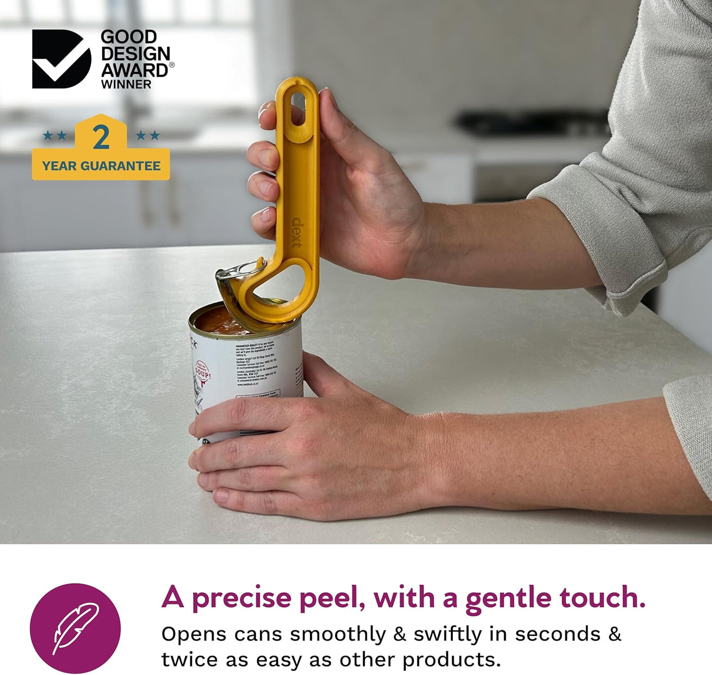 Ring Pull & Pop Top Can Opener (Apricot) Easy Open Any Pull Tab Cans for Seniors, Soda, Pet Food, Cat Cans, Beer, Parkinsons Aids for living Gifts, Gadgets for People with Arthritis, kitchen gadgets.