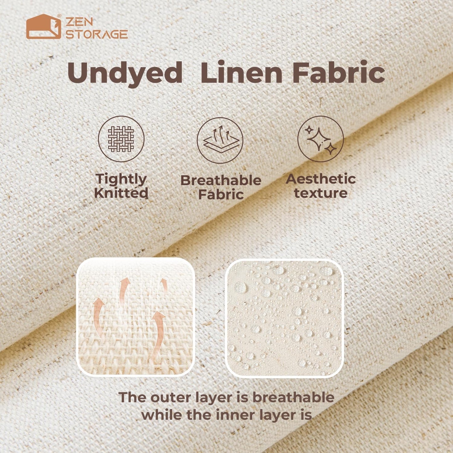 Cotton Linen Drawer Organizer for Baby Clothes, 12Pack Foldable Nursery Dresser Divider, Multi-Size Set Dresser Drawer Organizer for Nursery, Bedroom and Closet, Beige