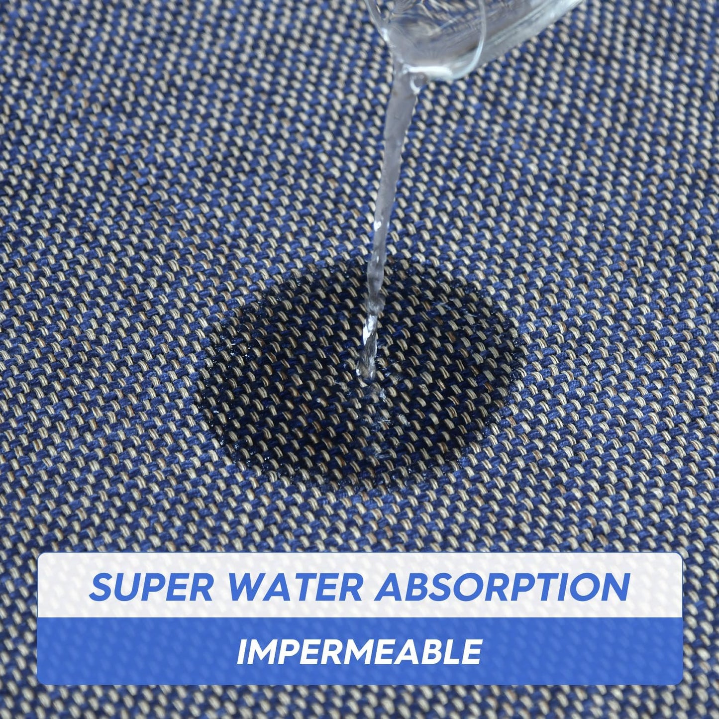 Artoid Mode Washable Non-Slip Rubber Backing Kitchen Rugs Blue Doormat, Absorbent Kitchen Floor Mats in Front of Sink Kitchen Mats for Floor Home Decor 17x47 Inch