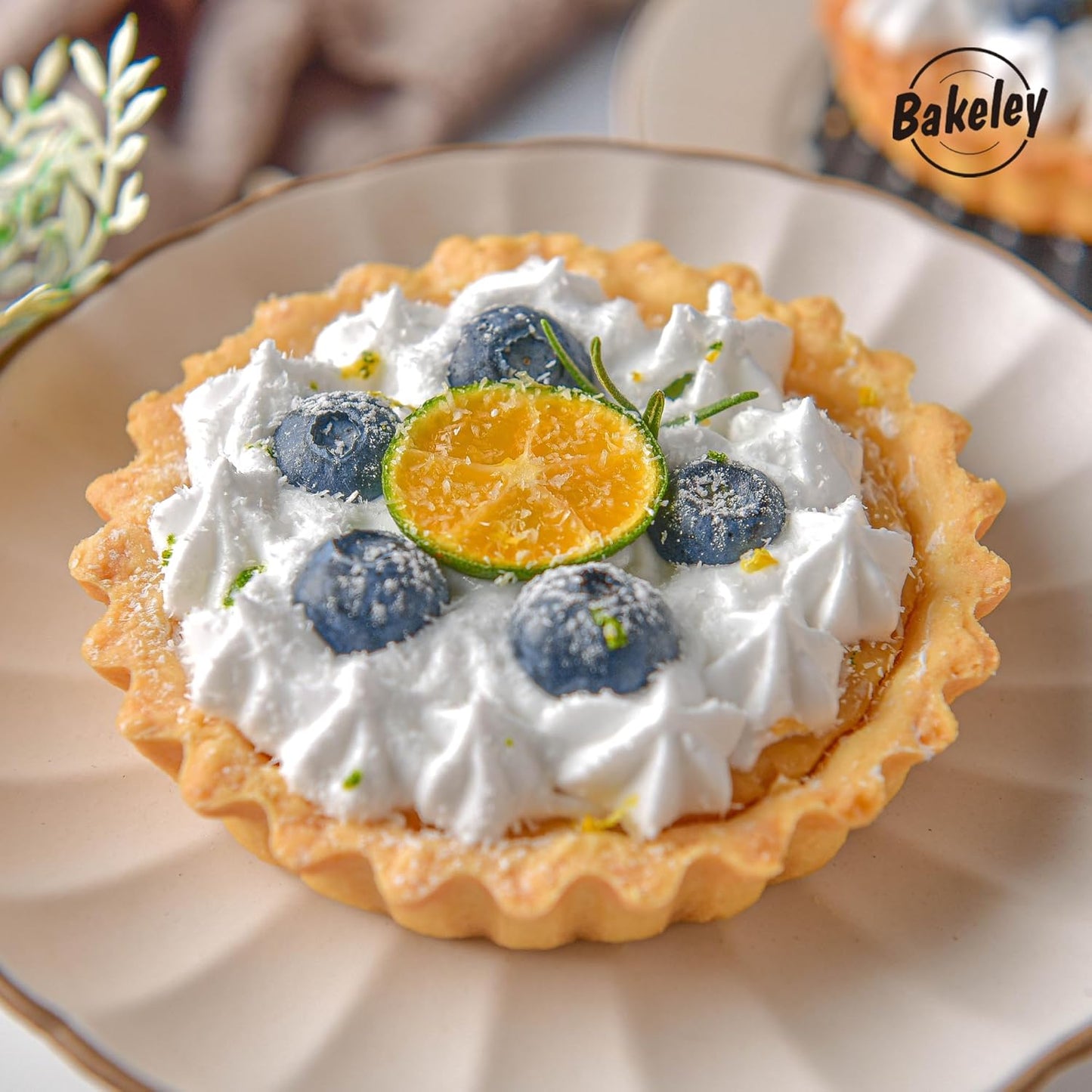 Mini Tart Pan Set, 4-Inch 4pcs with Removable Loose Bottom Non-Stick Round Quiche Bakeware for Oven and Instant Pot Baking (Black)