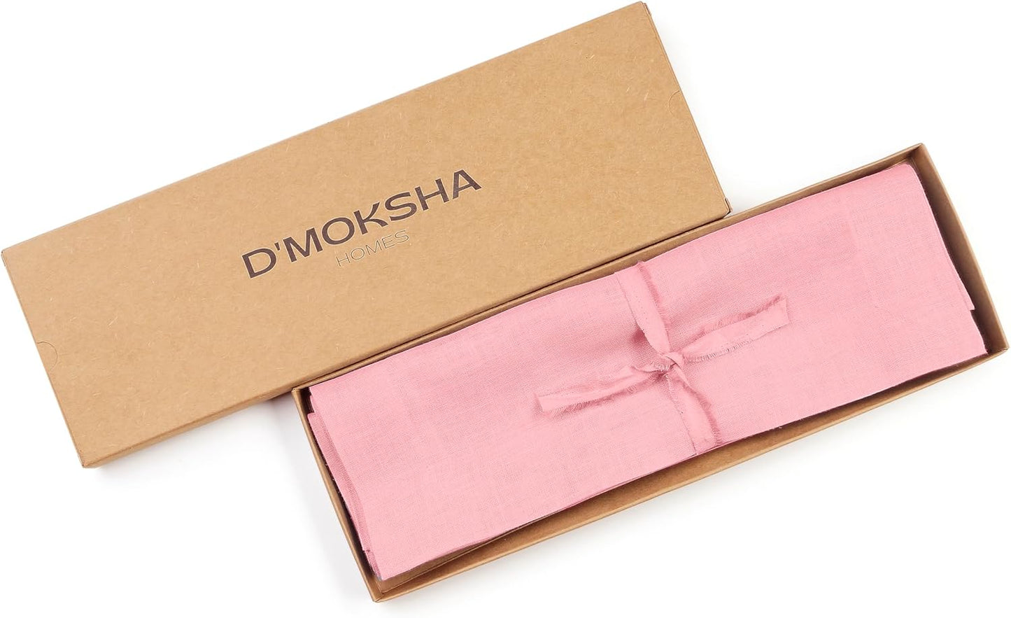 D'Moksha Homes Linen Dusty Pink Placemats Set of 4-100% Pure Linen Placemats 14 x 19 Inch for Fall, Autumn and Halloween - Handcrafted and Machine Washable