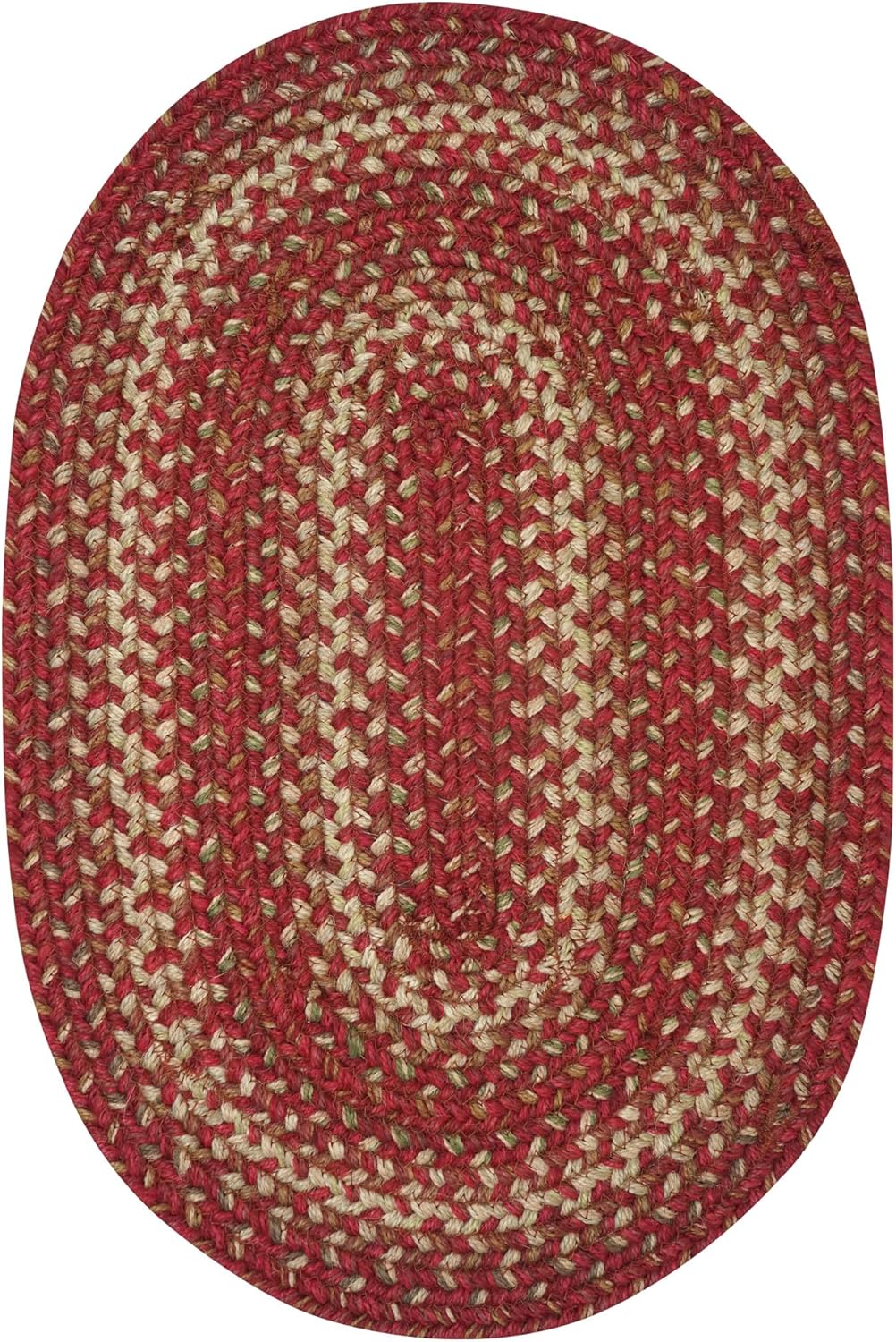 Homespice Apple Pie Jute Braided Placemats, Warm Country Decor, Set of 4, Red 13x19 Oval Table Mats - Vibrant Colors, Durable, Easy to Clean and Protects Furniture