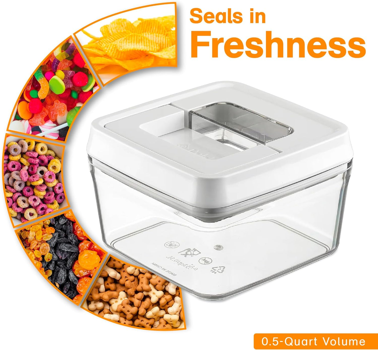 Polder Airtight Canister, BPA-Free Plastic, Stackable Storage Canister, Food Storage Container, for Kitchen Organization and Storage, 0.5-Quart