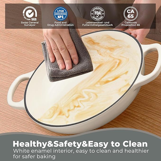 Enameled Cast Iron Bread Oven for Sourdough, Dutch Oven for Bread Baking with Lid, Dutch Oven Bread Pan, 6 Qt, Green