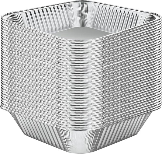 WANBAO 30 Pcs Disposable Aluminum Tin Foil Baking Pans Bakeware Square 8'' X 8'' X 2'' Inch Meal Prep for Catering, Baking Cakes, Breads, Brownies, Bread, Meatloaf, Lasagna
