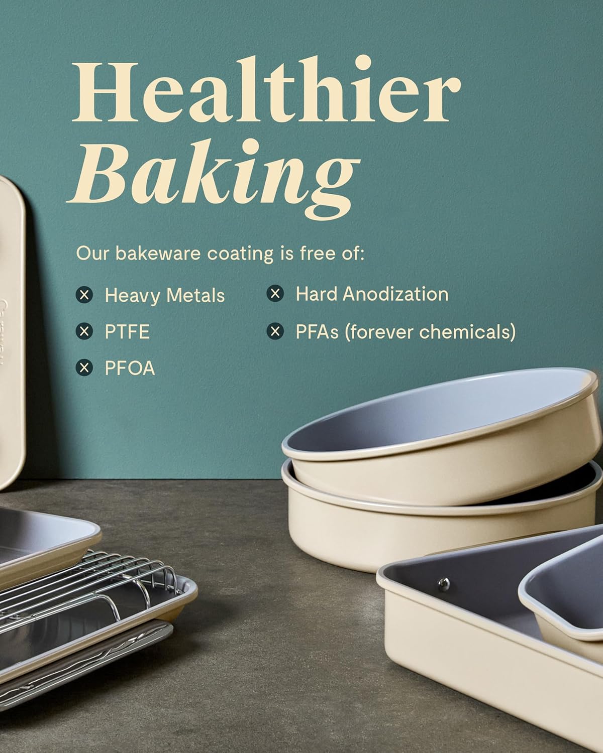 Caraway Non-Stick Ceramic 1 lb Loaf Pan Duo - Naturally Slick Ceramic Coating - Non-Toxic, PTFE & PFOA Free - Perfect for Pound Cakes, Breads, & More - White