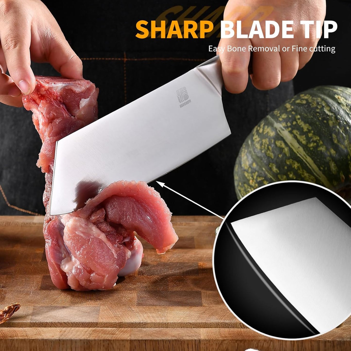 3-Piece Professional Chef Knife Set - Ultra-Sharp Kitchen Knives with Ergonomic Steel Handle, Ideal for Home, Outdoor, Camping, BBQ, and Gifts for Men