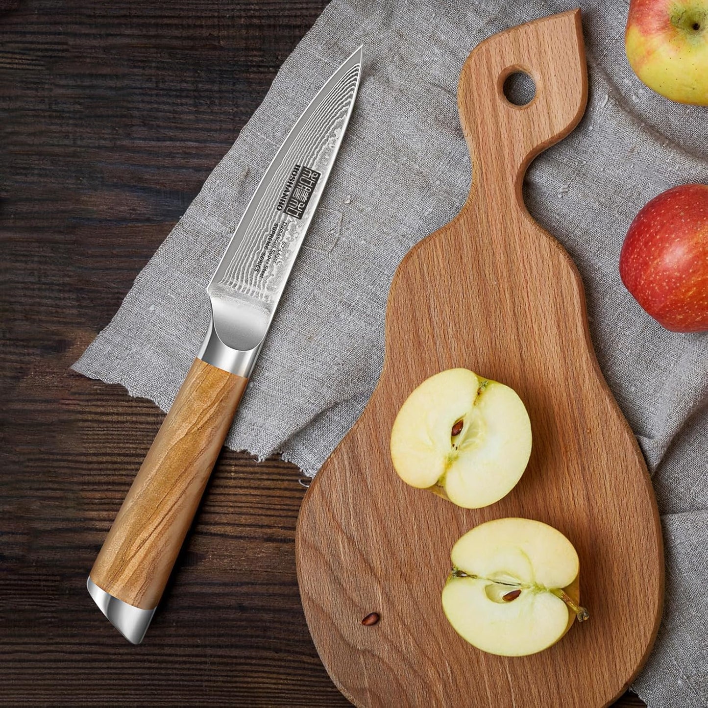 HOSHANHO Damascus Paring Knife 3.75 Inch, Professional 67 Layers Damascus Super Steel Small Fruit Knife, Super Sharp Hand Forged Japanese Paring Knife