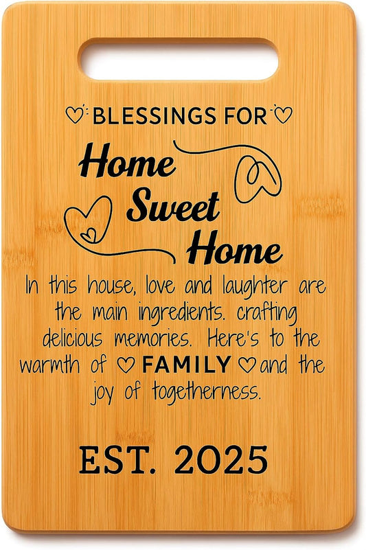 House Warming Gifts New Home - Cutting Board Gift Idea for Women & Men, New Apartment Essentials, New House Gift, Welcome Home Gift, Personalized Housewarming Gifts, First Home Gifts, Thank You Gifts
