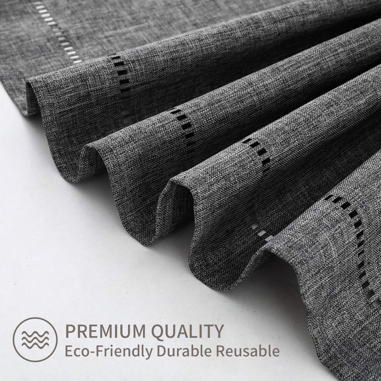 Tosewever Decorative Linen Table Runner with Tassels Tabletop Collection 14 x 72 Inches Table Runners for Everyday Dining Wedding Party Holiday Home Decor (14" x 72", Grey)