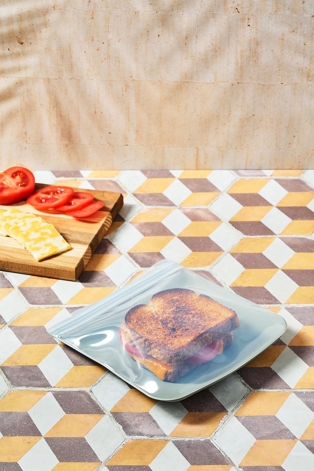 W&P Porter Silicone Reusable Storage Bag, Sandwich (34oz Flat), Sage, Food Storage Container, Microwave and Dishwasher Safe, Easy Cleaning