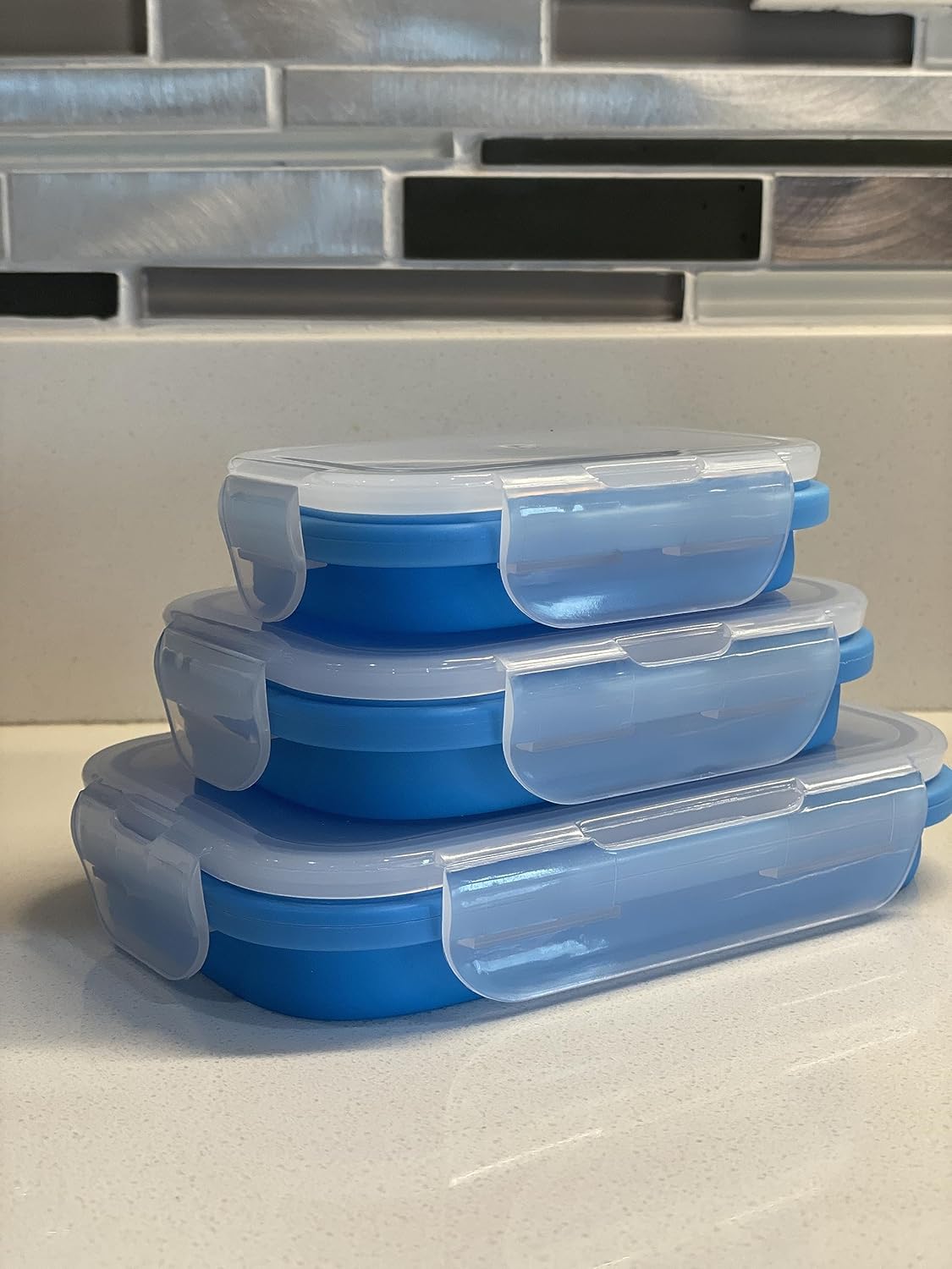 Collapsible Silicone Food Storage Container Combo pack
