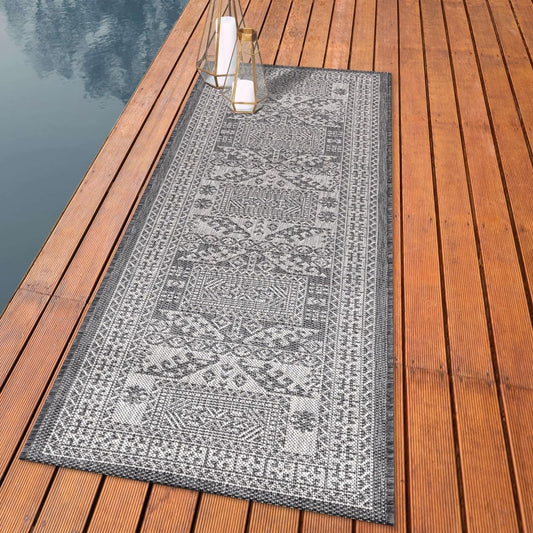 Keen Home Design Terrace Outdoor Runner Rug - 2x8 Washable Indoor/Outdoor Rug for Patio, Kitchen, Balcony, Beach, Garden, Deck and Porch, Size: 2'2"x7'7"