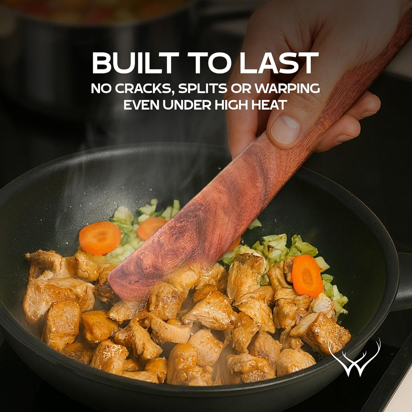 Wooden Spatulas for Cooking - 12 Inch Handmade Set of 2 Spatulas, Wood Turner, Teak Spatula, Turner for Pancake, Flat Egg - Spurtles Kitchen Tools Wooden & Flat wooden spoon (2PC Spatula)