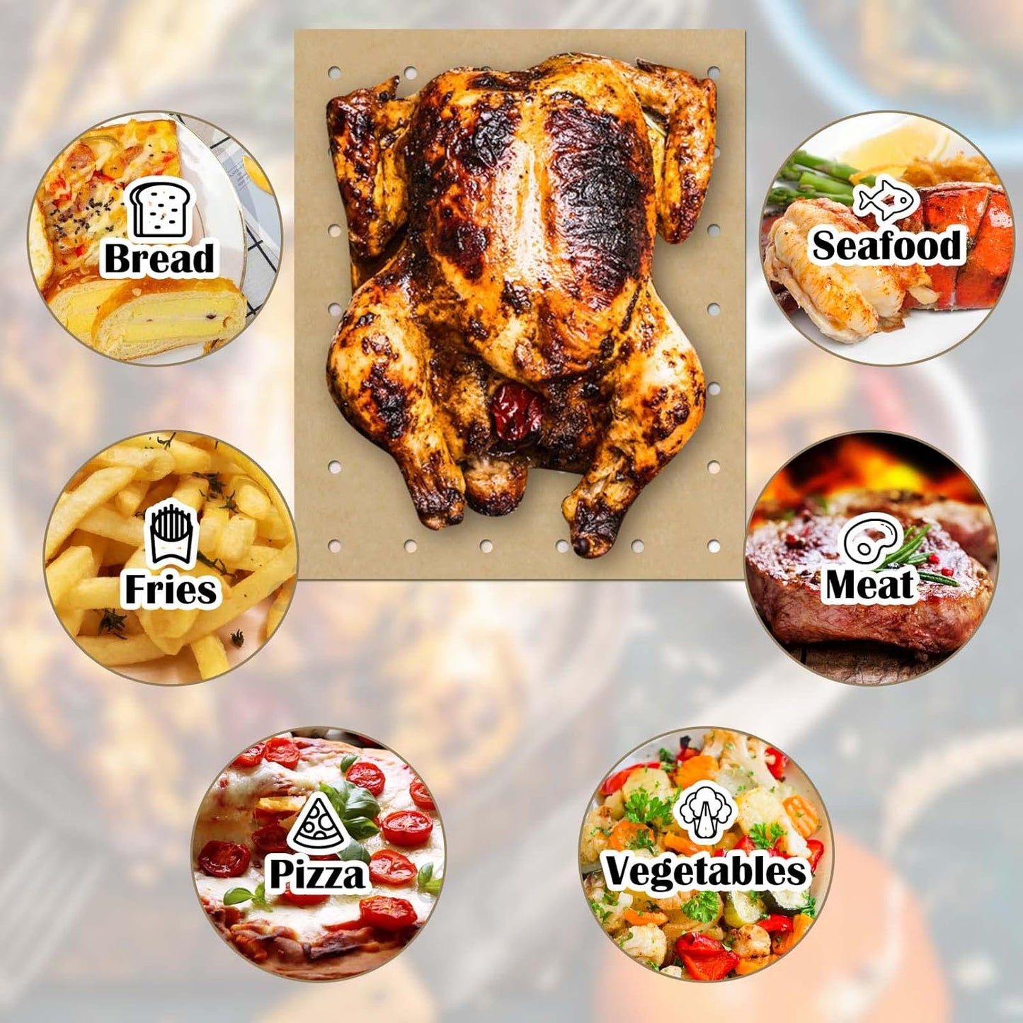 120 Sheets 9x11inch Unbleached Air Fryer Parchment Paper Liners,Non-stick Disposable Rectangle Baking Paper Compatible with Cuisinart,Ninja Foodi,Breville,Gowise,Black Decker