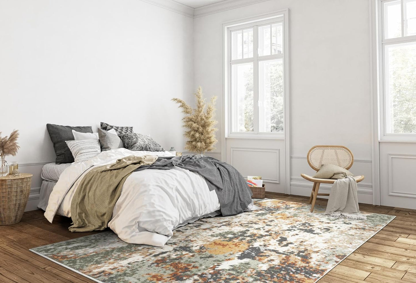 Keen Home Design Area Rugs - 4x6 Non-Shedding, Abstract Rugs for Kitchen, Living Room, Bedroom, Dining Room, Entryway - Size: 4' x 6', Multi