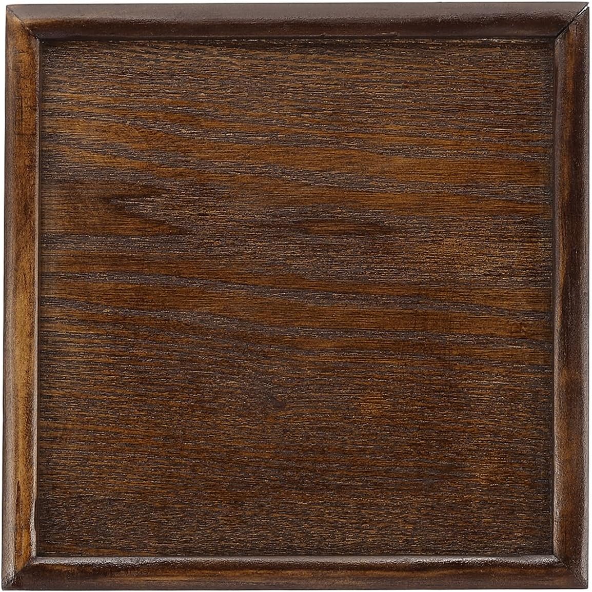 Wooden Serving Tray Square Wood Serving Tray Decorative Platter, 7.1x7.1 Inch Fit for Home Decor Kitchen Coffee Table Candle Holder, (Brown)