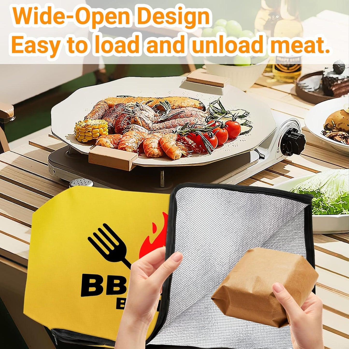 21in Brisket Blanket & Meat Resting Bag – Insulated BBQ Blanket for Resting Meat | Heavy-Duty Smoker Accessory for Brisket, Pork Shoulder, Smoked Turkey | BBQ Gifts for Men & Meat Lovers