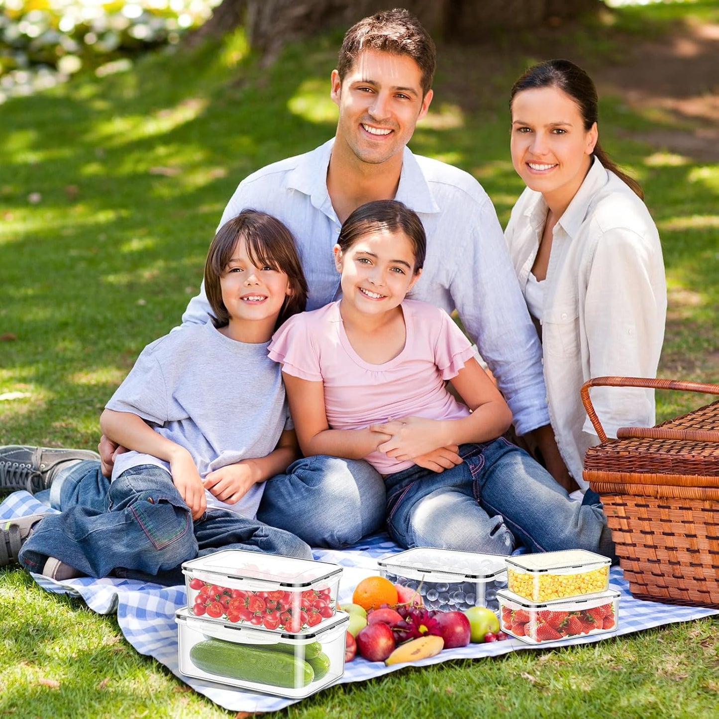 Meal Prep Containers 5pc, Food Storage Containers with Lids BPA Free Plastic, Food Storage Containers Airtight Leakproof Stackable Transparent Dishwasher & Freezer Safe(300-2800ml)