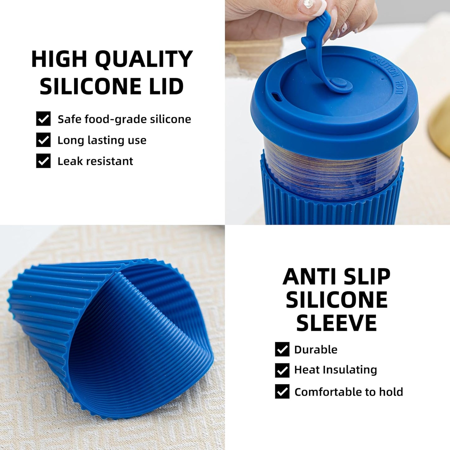 Travel Coffee Mug Blue, Ceramic Coffee Mug With Lid And Drinking Straw(15oz/450ml), Handcrafted Novelty Travel Mugs, Microwave & Dishwasher Safe Tumbler With Lid, Unique Gifts