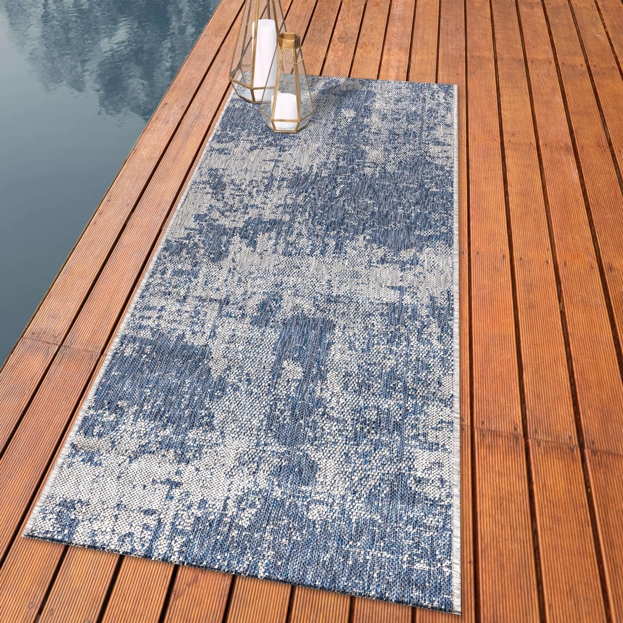 Keen Home Design Terrace Outdoor Runner Rug - 2x10 Washable Indoor/Outdoor Rug for Patio, Kitchen, Balcony, Beach, Garden, Deck and Porch, Size: 2'2"x9'11"