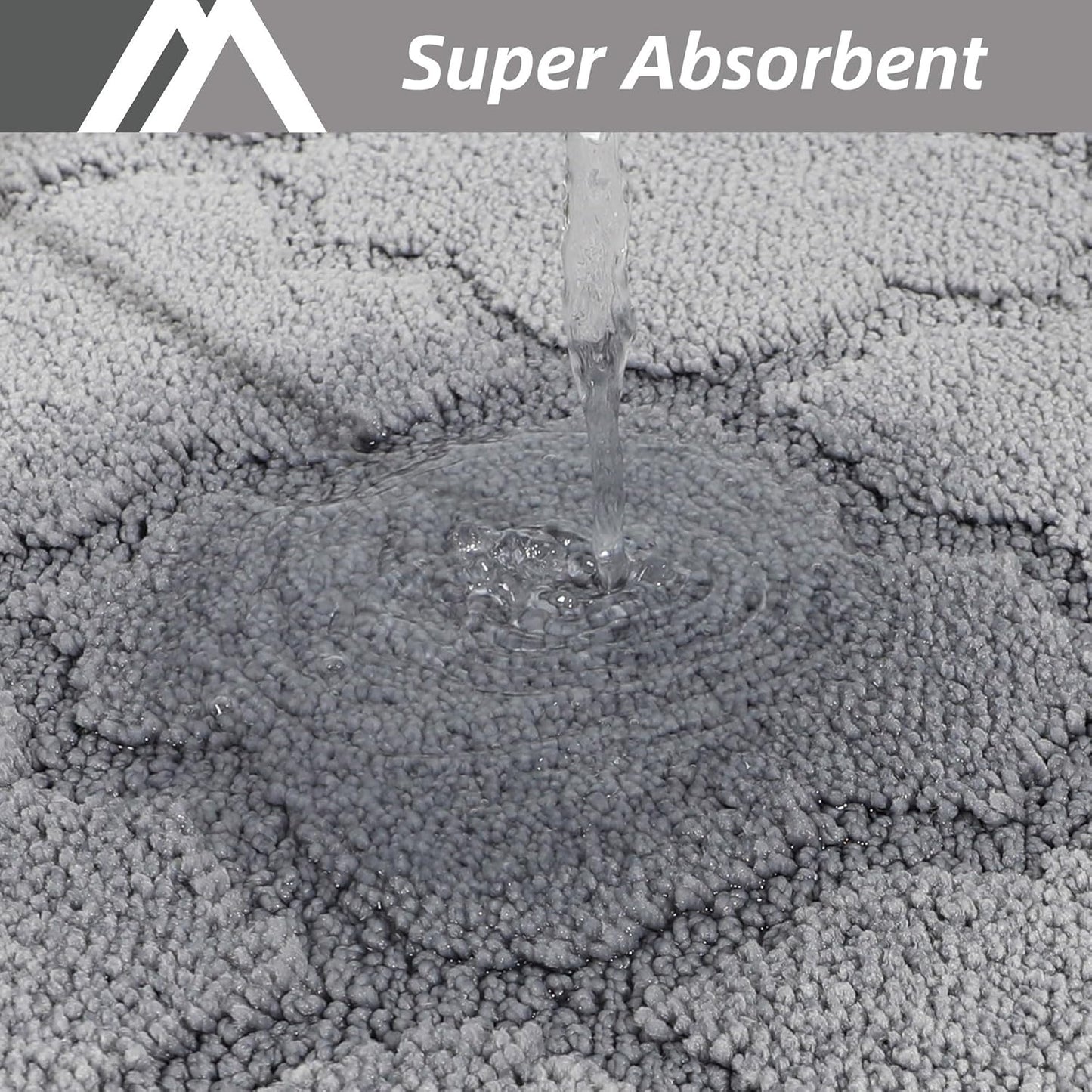 COSY HOMEER Soft Kitchen Floor Mats for in Front of Sink Super Absorbent Kitchen Rugs and Mats 20"x79" Non-Skid Kitchen Mat Standing Mat Washable,Polyester,Grey