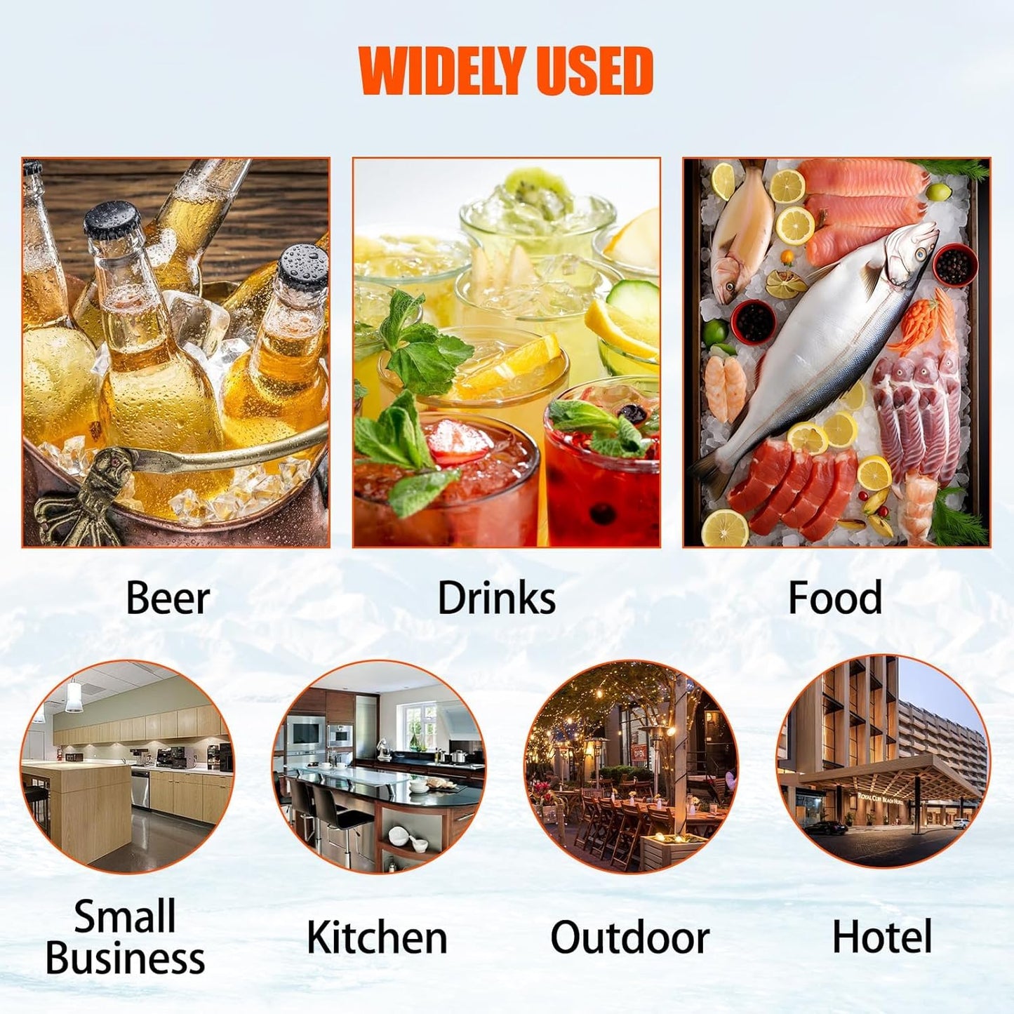 Commercial Ice Maker Machine, 120lbs/24H Stainless Steel Under Counter Ice Machine with Large Ice Storage Capacity, Freestanding Ice Maker for Restaurant, Bar, Cafes, Home Office