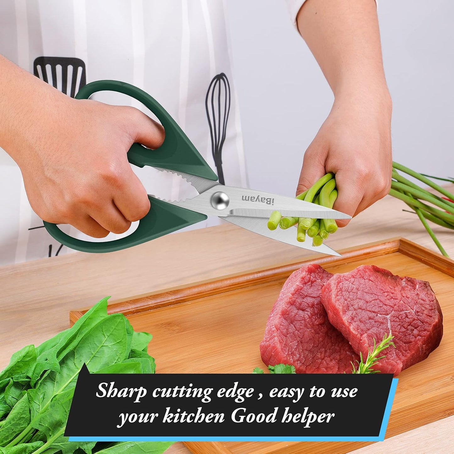 Gifts for Dad from Daughter Son, BEST DAD Tool Shears, iBayam Kitchen Scissors All Purpose Heavy Duty Meat Scissors Poultry Shears, Dishwasher Safe Stainless Steel Utility Scissor